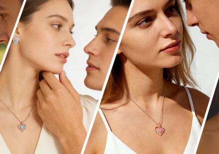 Elegant 1.2CT Rose Heart Necklace featuring Moissanite or Lab-Grown Birthstone in S925 Sterling Silver with 18K White or Rose Gold plating and engraved I LOVE YOU floral design.