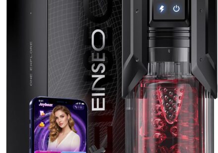 AI Sync waterproof male personal wellness device with rechargeable battery, smart connectivity, and customizable stimulation modes.