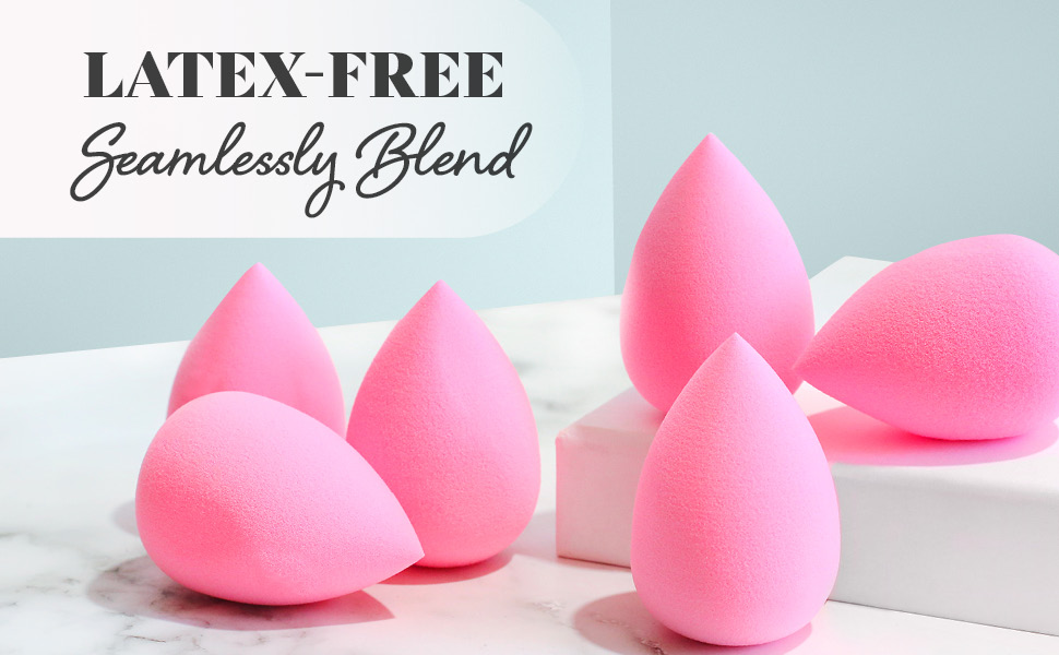 AOA Studio Collection makeup sponge set featuring six latex-free Wonder Blender sponges for flawless foundation and makeup application.