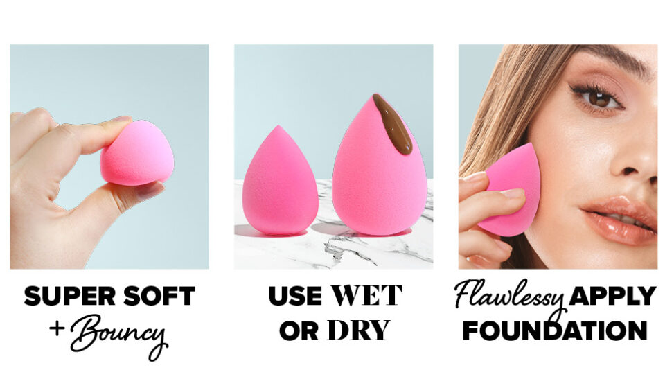 AOA Studio Collection makeup sponge set featuring six latex-free Wonder Blender sponges for flawless foundation and makeup application.