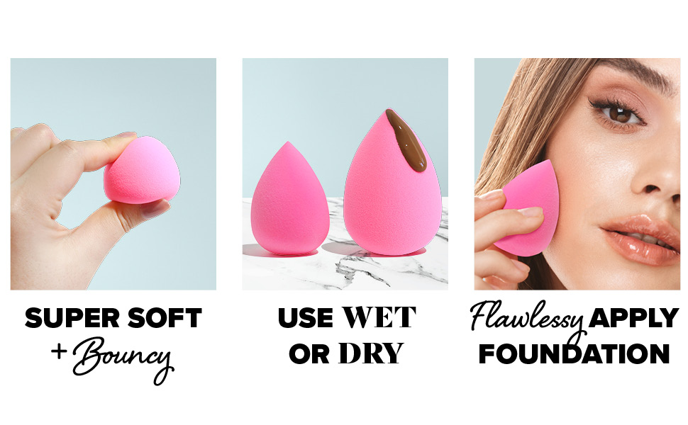 AOA Studio Collection makeup sponge set featuring six latex-free Wonder Blender sponges for flawless foundation and makeup application.