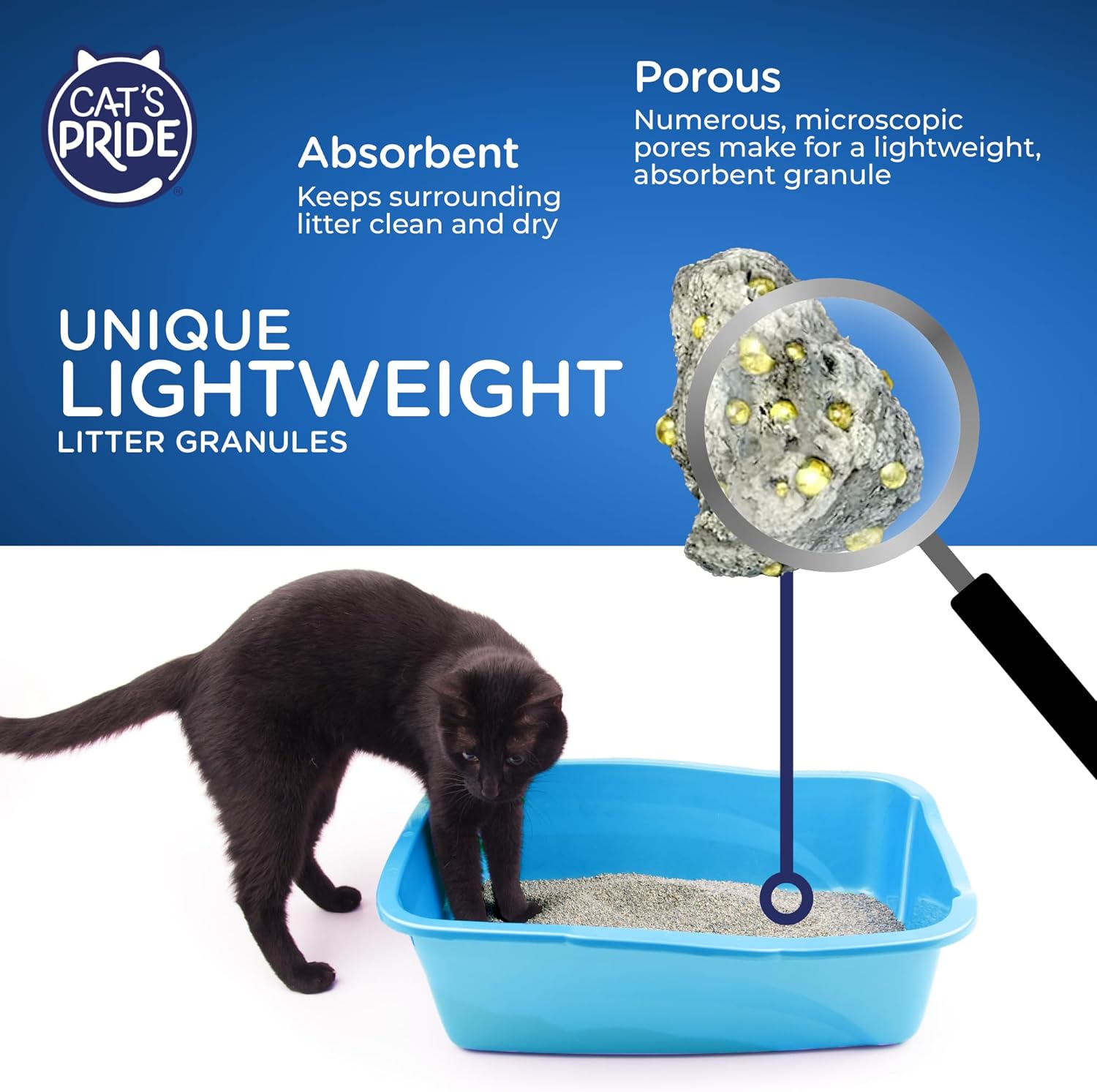Cat's Pride Antibacterial Cat Litter lightweight clumping litter with powerful odor control and antibacterial formula for cleaner litter boxes.