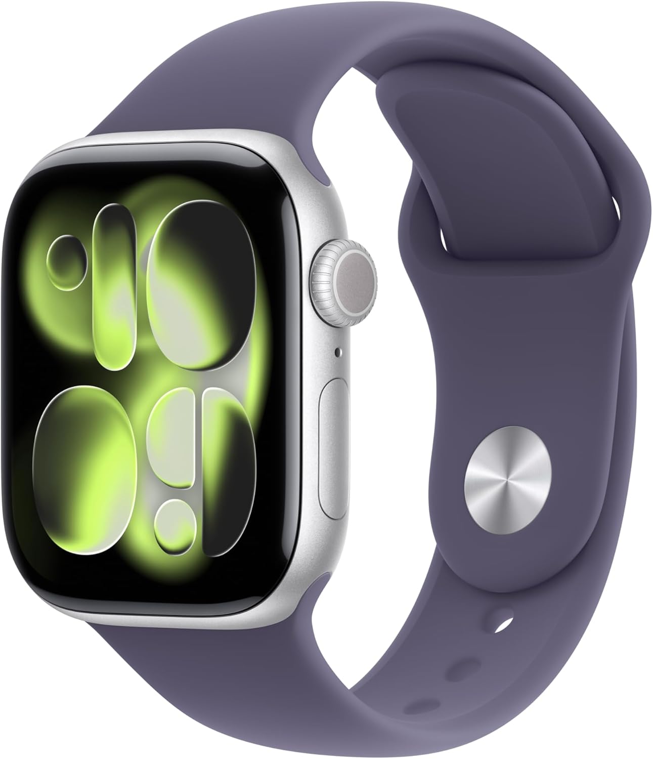Apple Watch Series 11 GPS 42mm smartwatch with Silver Aluminum Case and Purple Fog Sport Band featuring fitness tracking sleep score and health monitoring