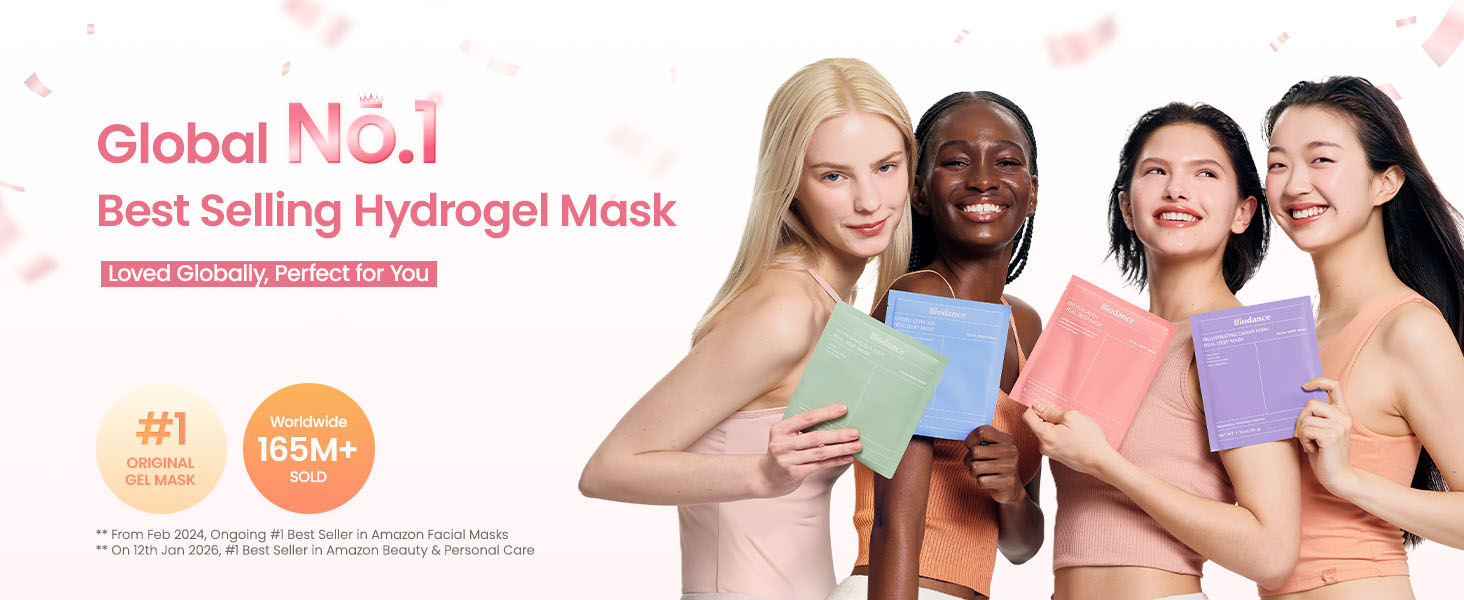 BIODANCE Bio-Collagen Real Deep Mask – Hydrating Overnight Hydrogel Face Mask for Plumping, Elasticity & Pore Care, Korean Skincare Set of 4