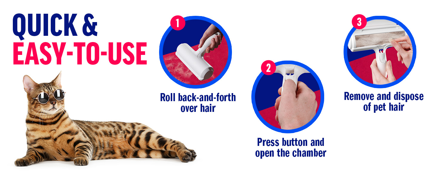 ChomChom Roller reusable pet hair remover for dog and cat hair on furniture couches carpets bedding and car interiors