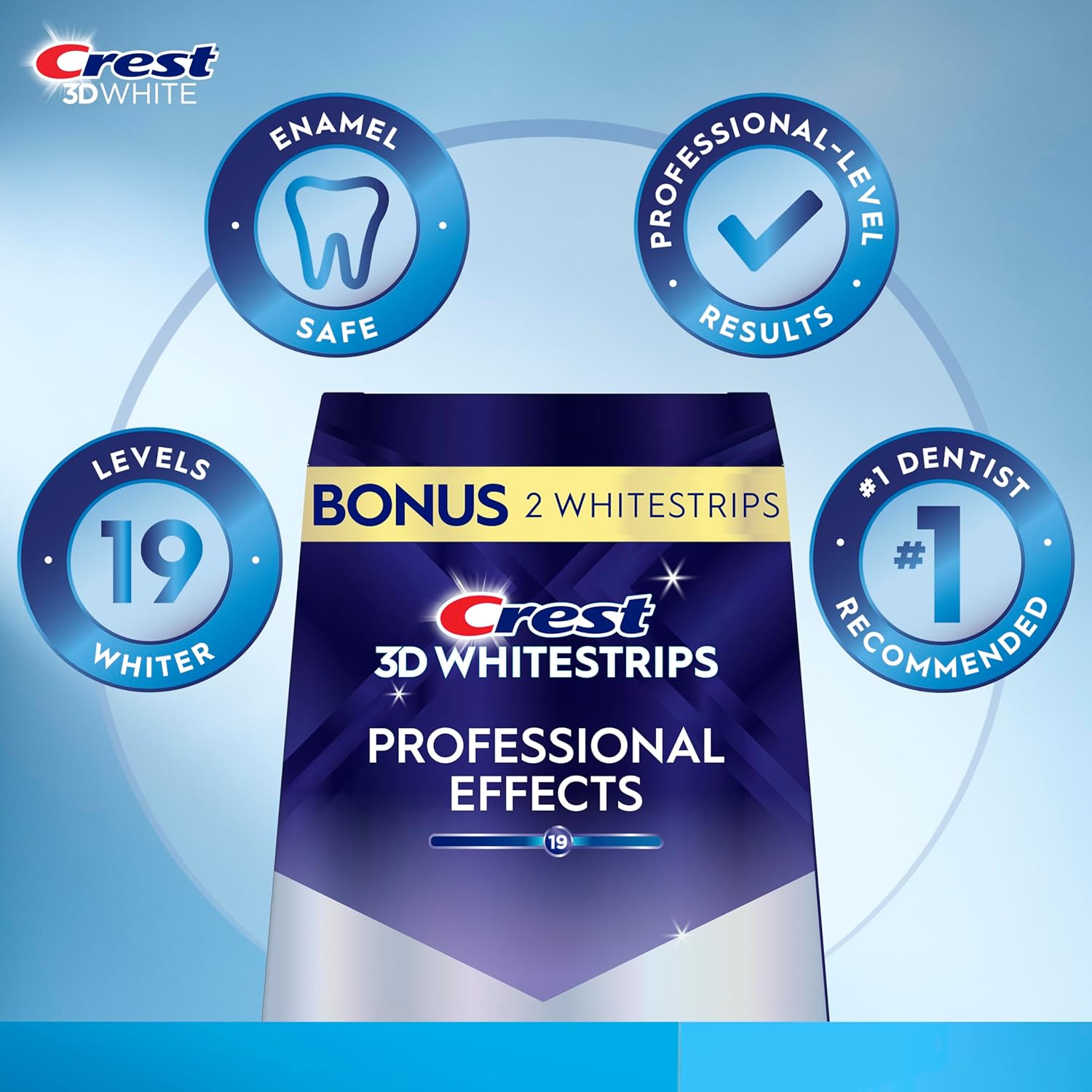 Crest 3D Whitestrips Professional Effects teeth whitening kit with 22 treatments and 44 whitening strips for at-home whitening