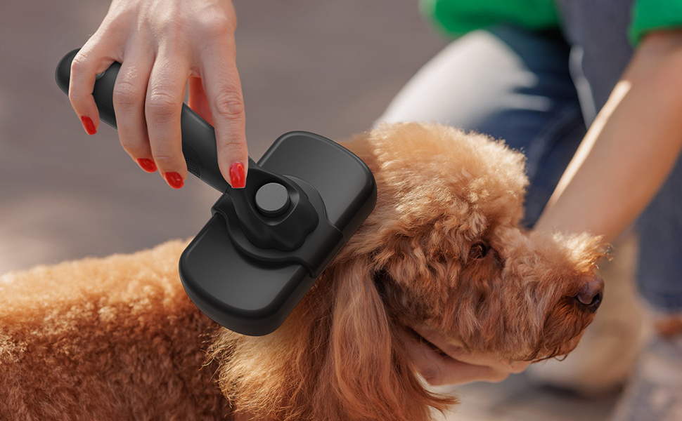 Dipoo self cleaning shedding brush for dogs cats and puppies with gentle deshedding hair removal grooming tool