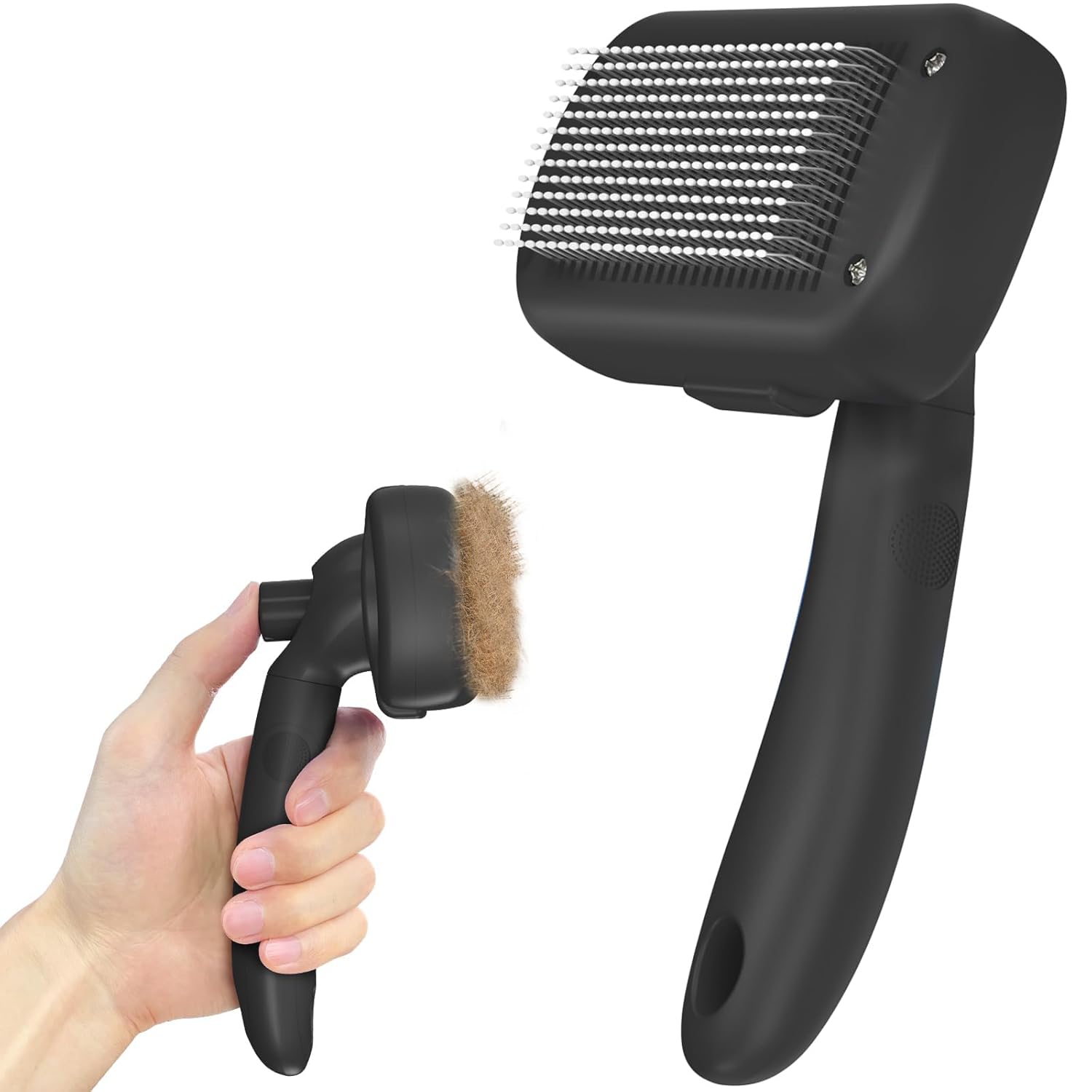 Dipoo self cleaning shedding brush for dogs cats and puppies with gentle deshedding hair removal grooming tool