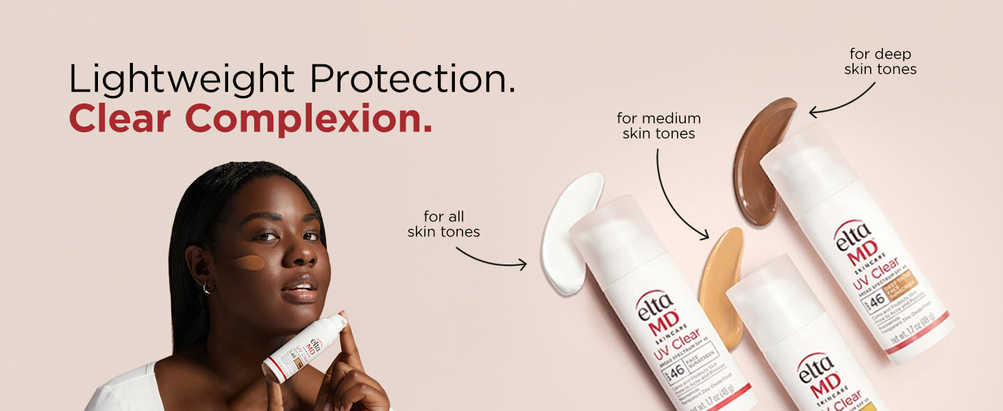 EltaMD UV Clear Face Sunscreen SPF 46 with zinc oxide and oil-free formula for sensitive and acne-prone skin