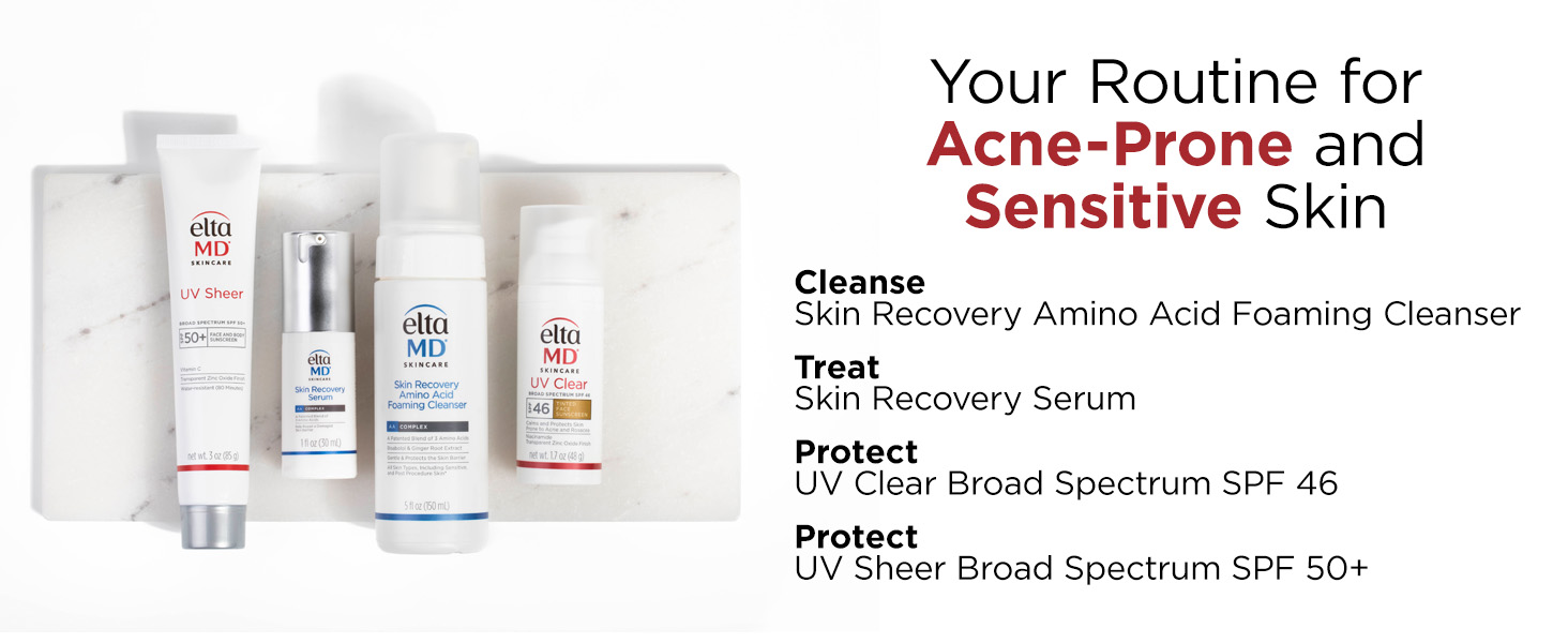 EltaMD UV Clear Face Sunscreen SPF 46 with zinc oxide and oil-free formula for sensitive and acne-prone skin
