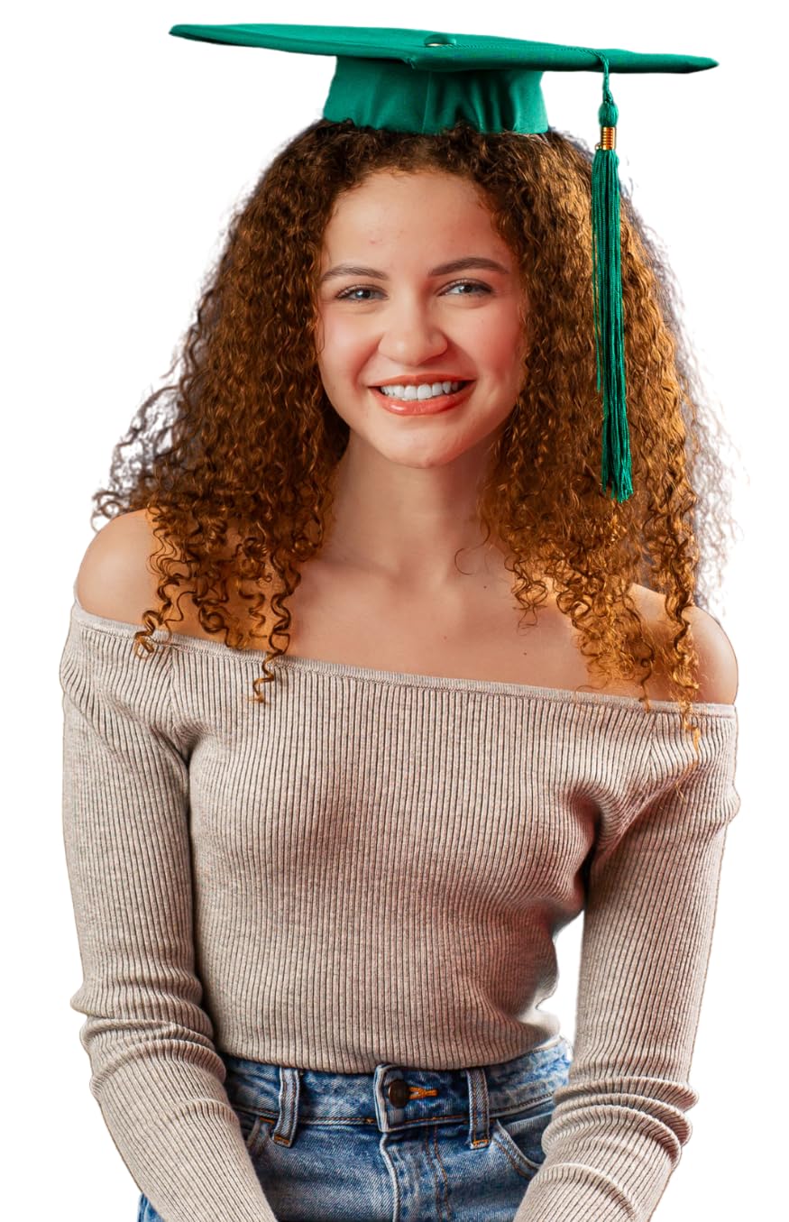 Grad Cap Remix graduation cap headband securing a graduation cap on natural hair with black and clear headband options.