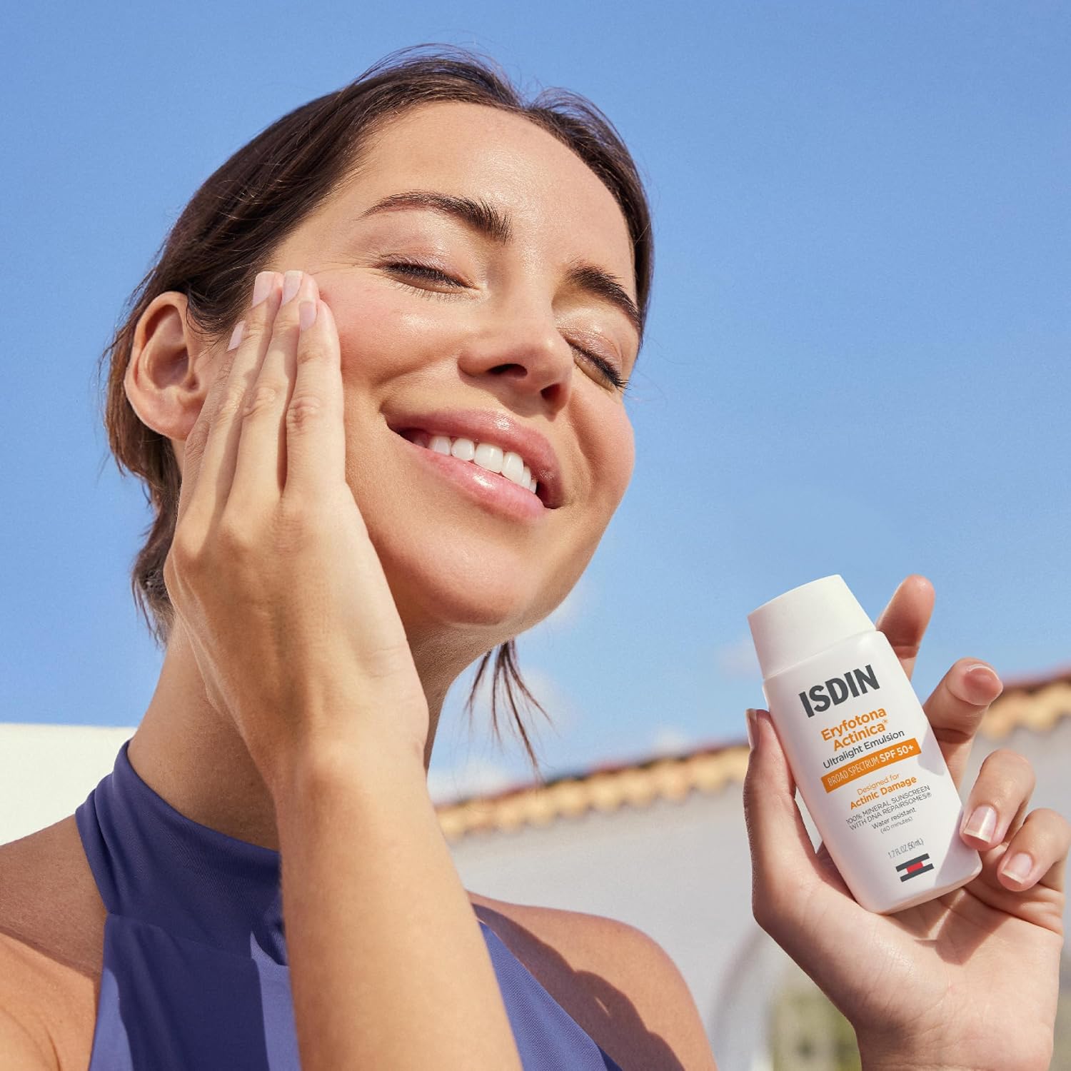 ISDIN Eryfotona Actinica SPF 50+ mineral sunscreen with zinc oxide for sensitive skin and daily facial sun protection