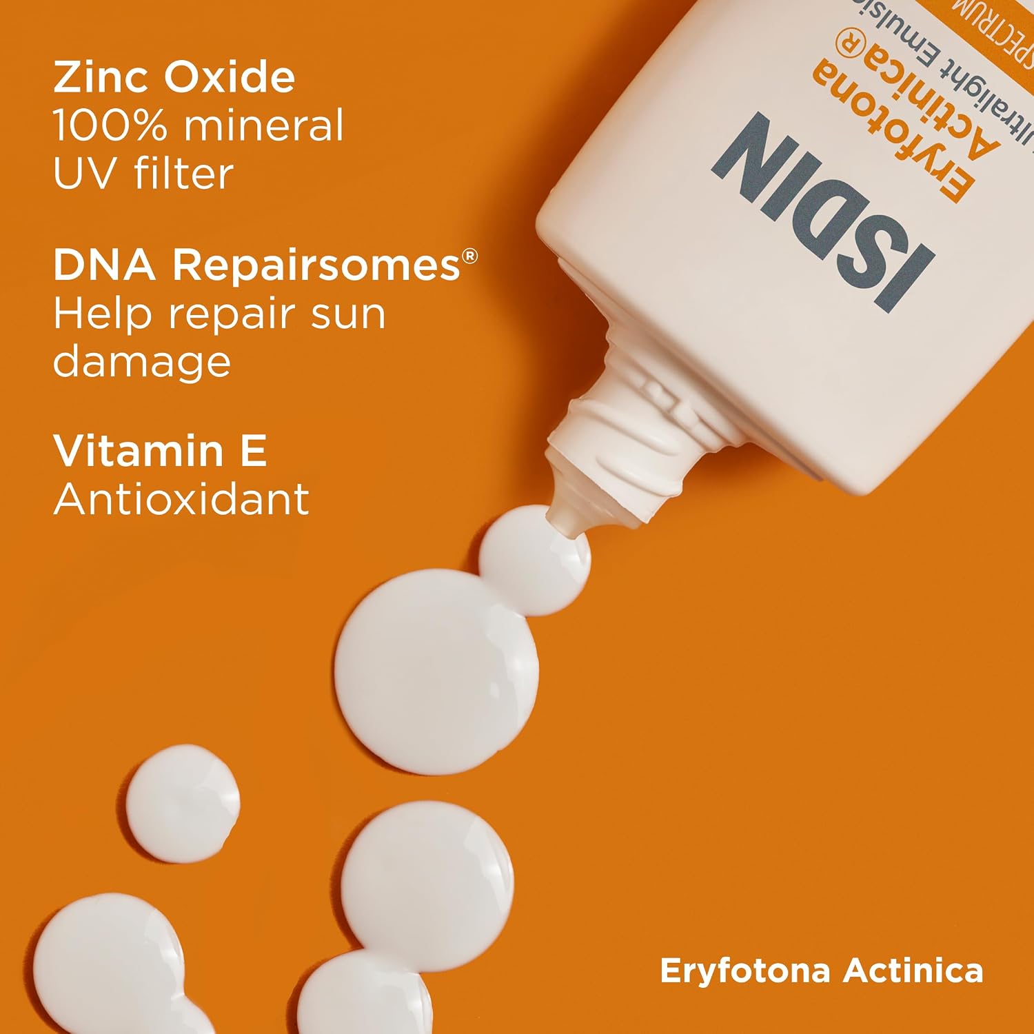 ISDIN Eryfotona Actinica SPF 50+ mineral sunscreen with zinc oxide for sensitive skin and daily facial sun protection