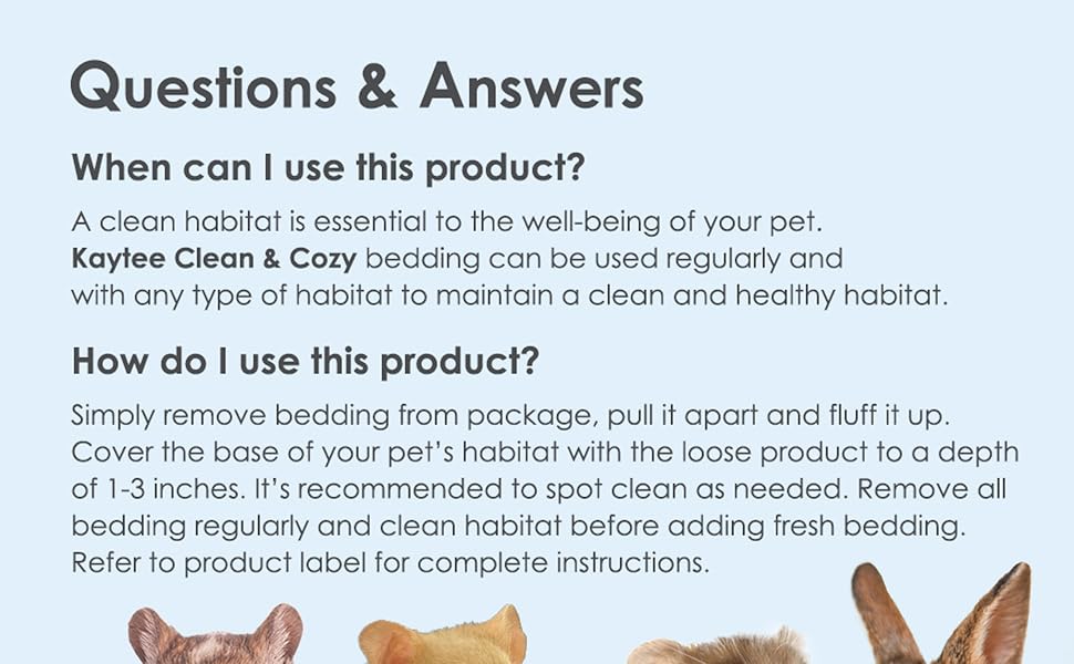 Kaytee Clean and Cozy White Paper Bedding 49.2 liters soft absorbent bedding for hamsters guinea pigs rabbits and small animals