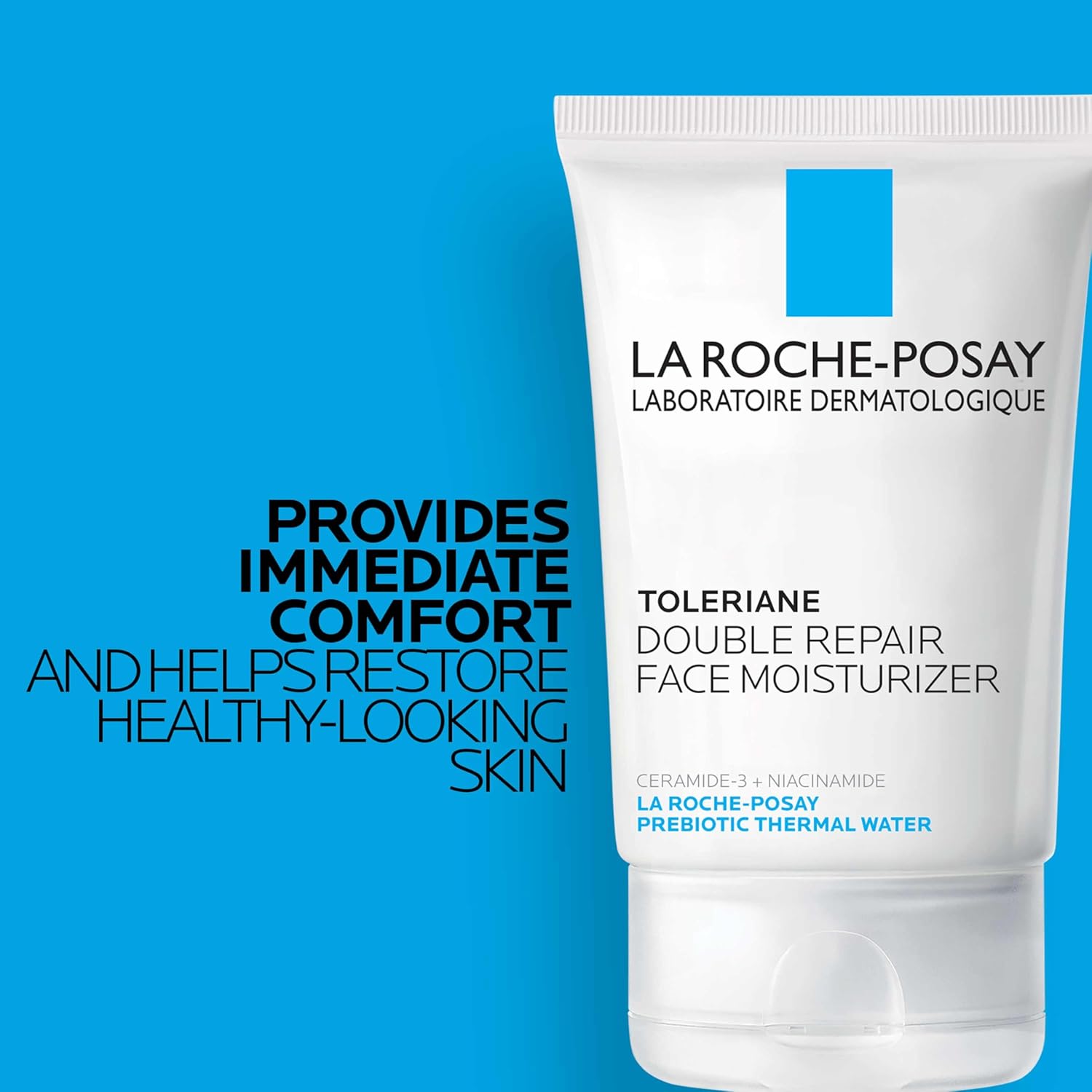 La Roche-Posay Toleriane Double Repair Face Moisturizer with Ceramide and Niacinamide for daily hydration and skin barrier support.
