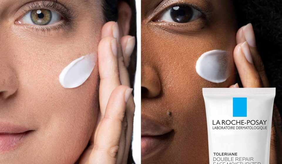 La Roche-Posay Toleriane Double Repair Face Moisturizer with Ceramide and Niacinamide for daily hydration and skin barrier support.