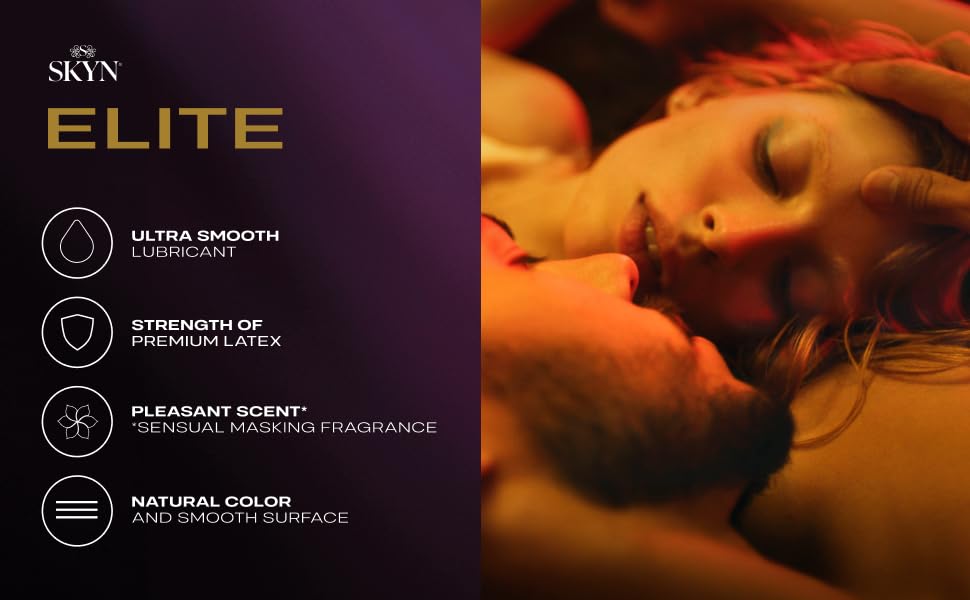 SKYN Elite ultra-thin latex-free lubricated condoms 36 count package designed for enhanced sensitivity and comfortable protection.