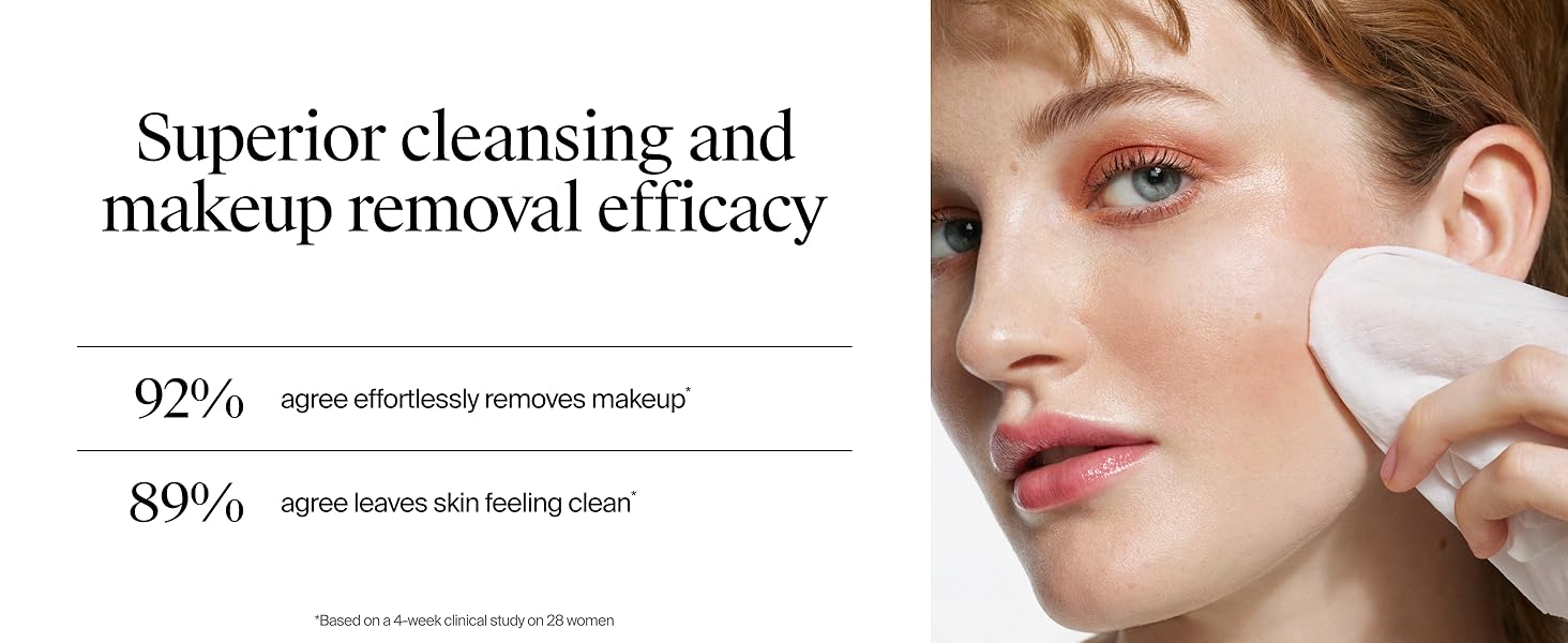 Neutrogena Makeup Remover Wipes micellar alcohol-free face towelettes made from plant-based cloth for removing waterproof makeup and oil.