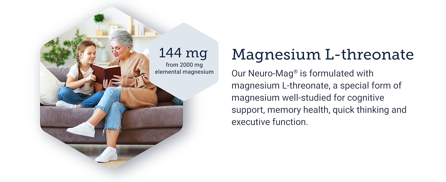 Life Extension Neuro-Mag Magnesium L-Threonate capsules for brain health, memory support, and cognitive function improvement supplement bottle