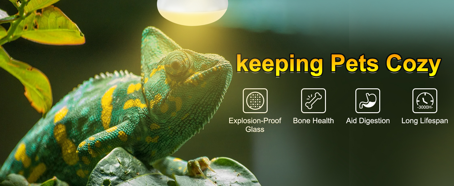 100W reptile heat lamp bulbs simulating natural sunlight for bearded dragon lizard turtle snake and terrarium basking habitat