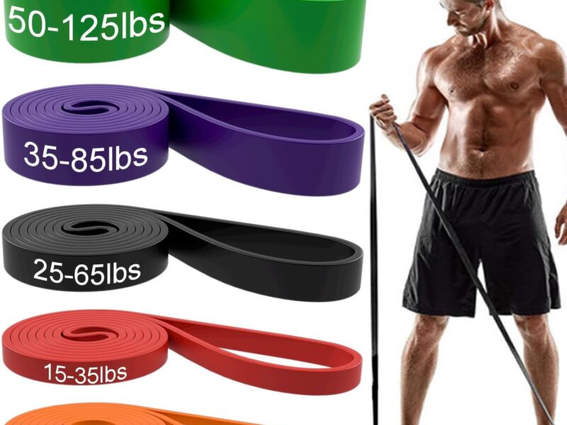 Long resistance bands pull up assist set for strength training fitness workouts stretching and physical therapy