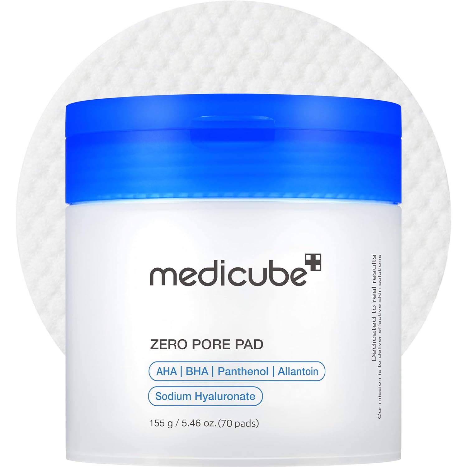 medicube Zero Pore Pad 2.0 Korean skincare toner pads with AHA lactic acid and BHA salicylic acid for exfoliation and pore care.