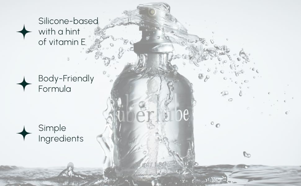 Uberlube Premium Silicone Lubricant 3.79 fl oz bottle featuring a long-lasting waterproof and ultra-smooth unscented formula.