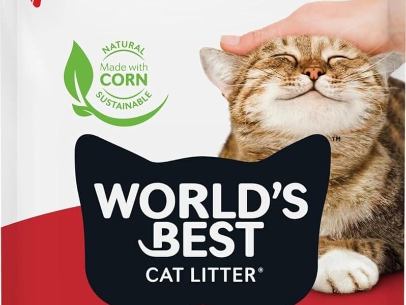 WORLD'S BEST CAT LITTER Multiple Cat Unscented 15 lb Natural Flushable Cat Litter with Quick Clumping and Long-Lasting Odor Control