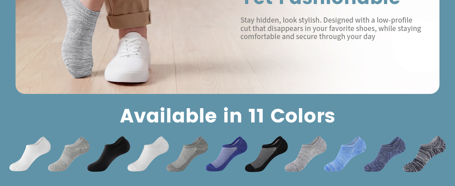 Wernies No Show Socks Men Low Cut Cotton Ankle Socks with Non-Slip Heel Grips for Sneakers and Casual Shoes