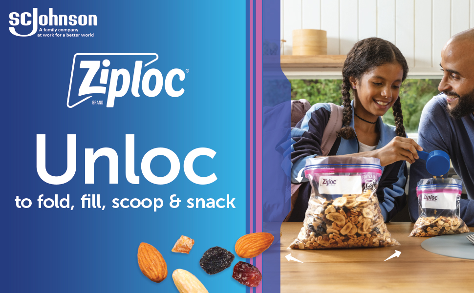 Ziploc Quart Food Storage Slider Bags with Power Shield Technology and easy slider closure for durable food storage and freshness.