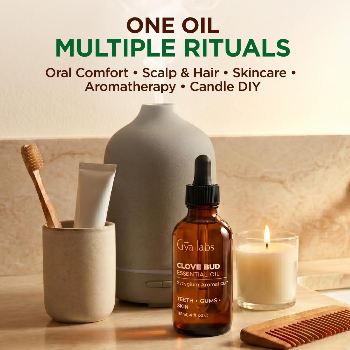 100% Pure Clove Essential Oil 4 fl oz natural clove oil for aromatherapy diffuser hair skin and DIY candle making