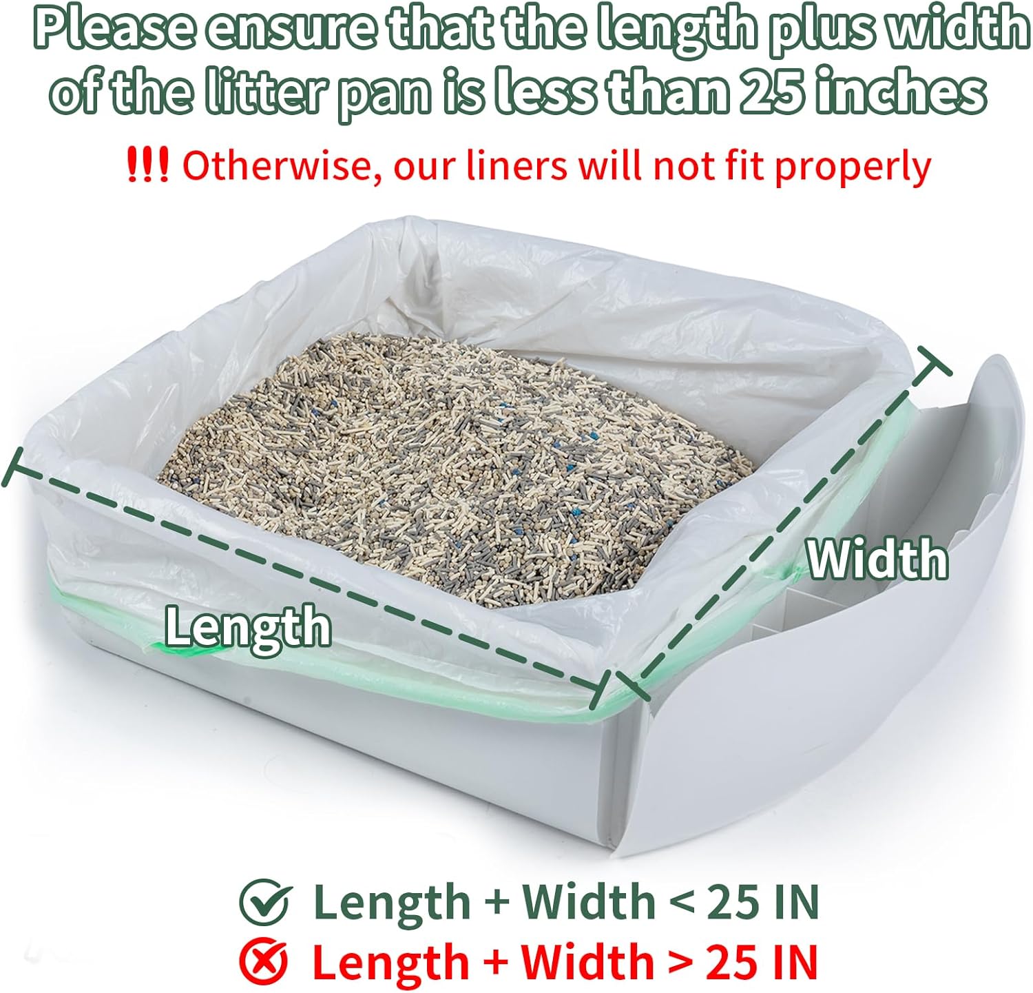 ANWA 40 count heavy duty extra thick cat litter box liners compatible with automatic cat litter boxes and Litter-Robot 4 and 5