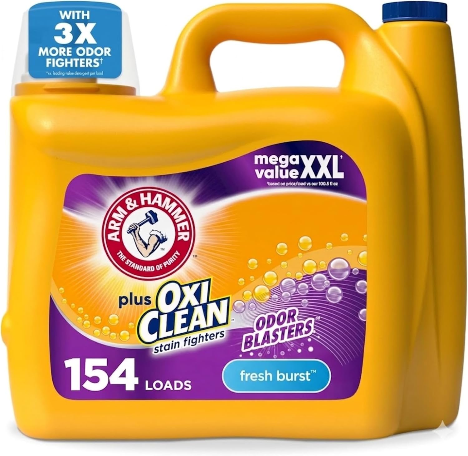 ARM and HAMMER Plus OxiClean with Odor Blasters liquid laundry detergent Fresh Burst scent 200.2 fl oz for 154 loads