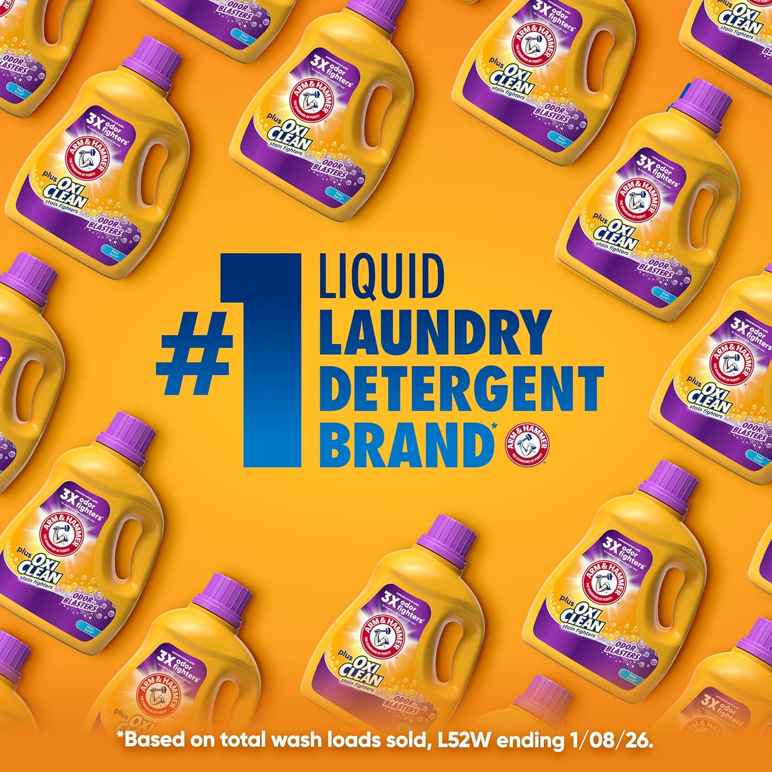ARM and HAMMER Plus OxiClean with Odor Blasters liquid laundry detergent Fresh Burst scent 200.2 fl oz for 154 loads