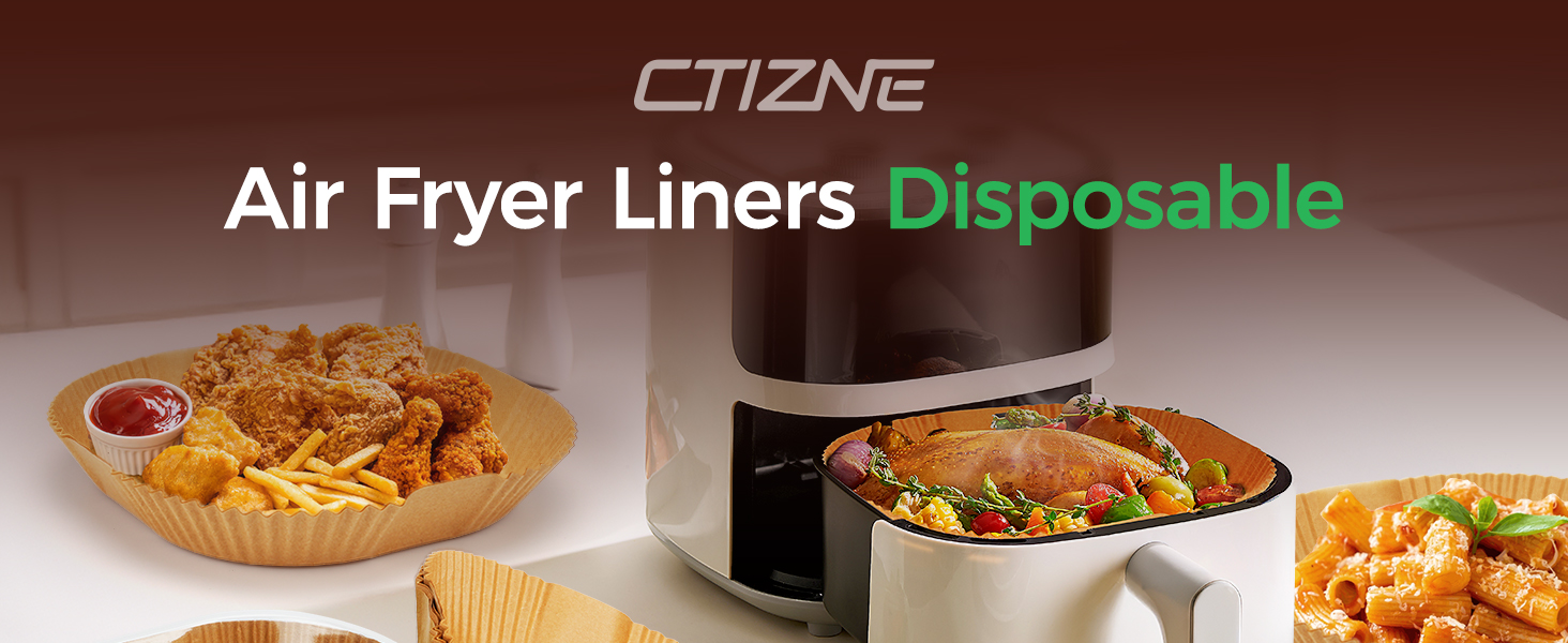Air Fryer Liners Disposable 150 pack 8 inch square unbleached parchment paper liners for 5 to 8 quart air fryer baskets