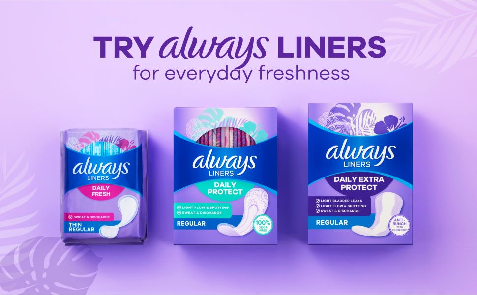 Always Thin No Feel Protection Daily Panty Liners for Women regular unscented 162 count