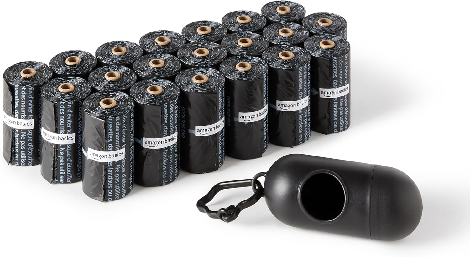 Amazon Basics Dog Poop Bags with dispenser and leash clip leak proof unscented large 300 count pet waste bags