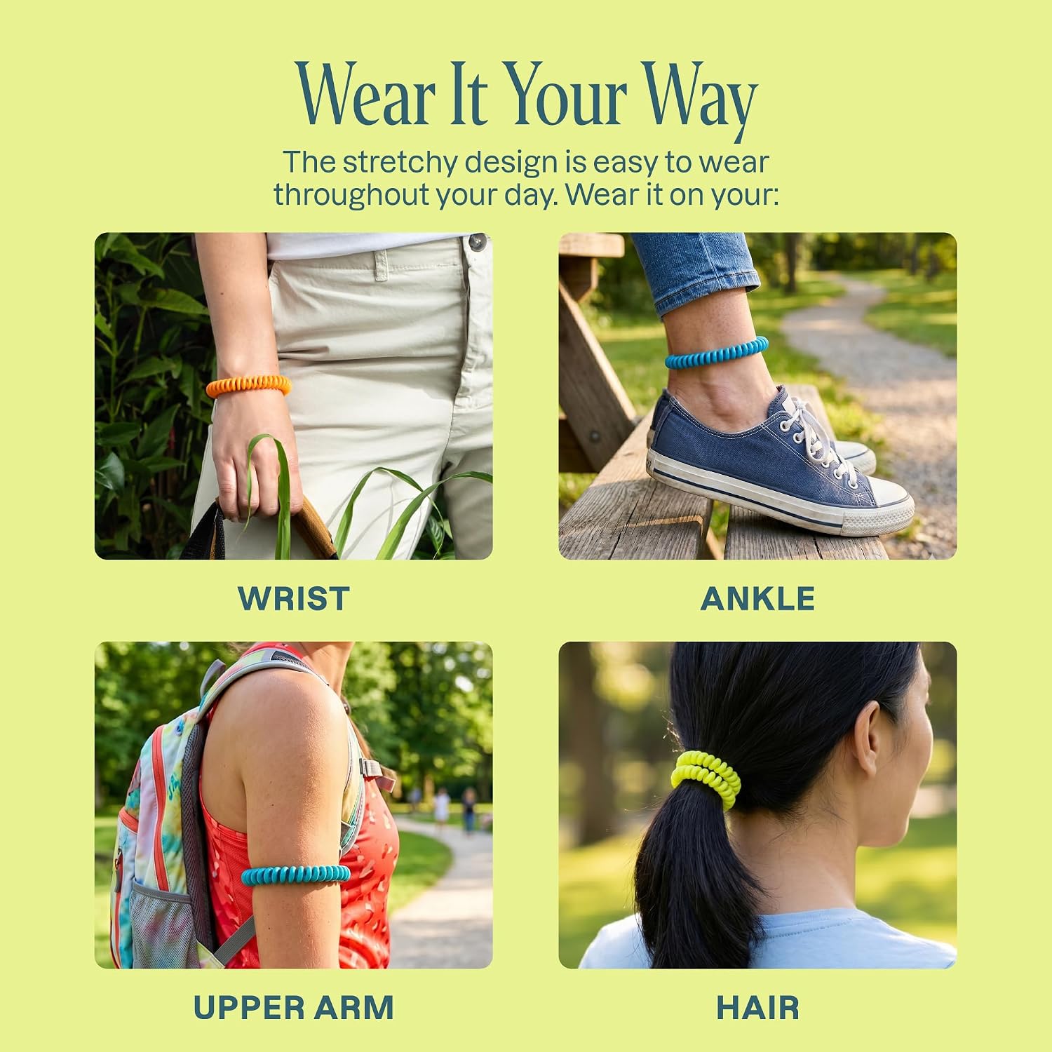 Cliganic 10 pack natural DEET-free mosquito repellent bracelets individually wrapped for adults and kids