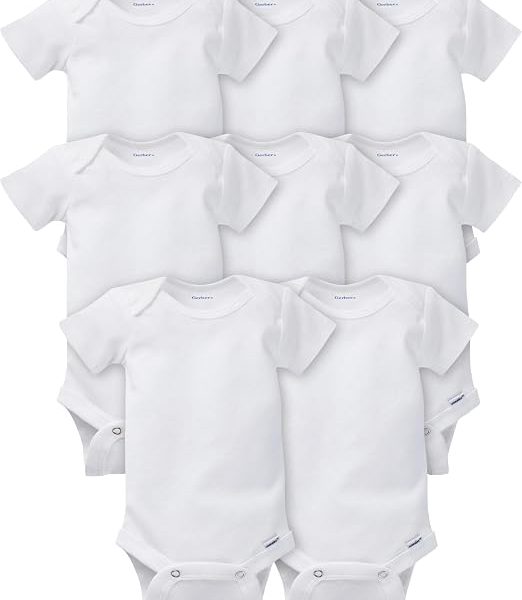 Gerber Baby Boys and Girls 8-Pack Short Sleeve Onesies cotton bodysuits for newborns and infants