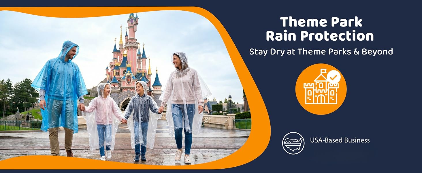Hagon PRO disposable waterproof rain ponchos for adults 5 pack with hood lightweight portable emergency rain gear