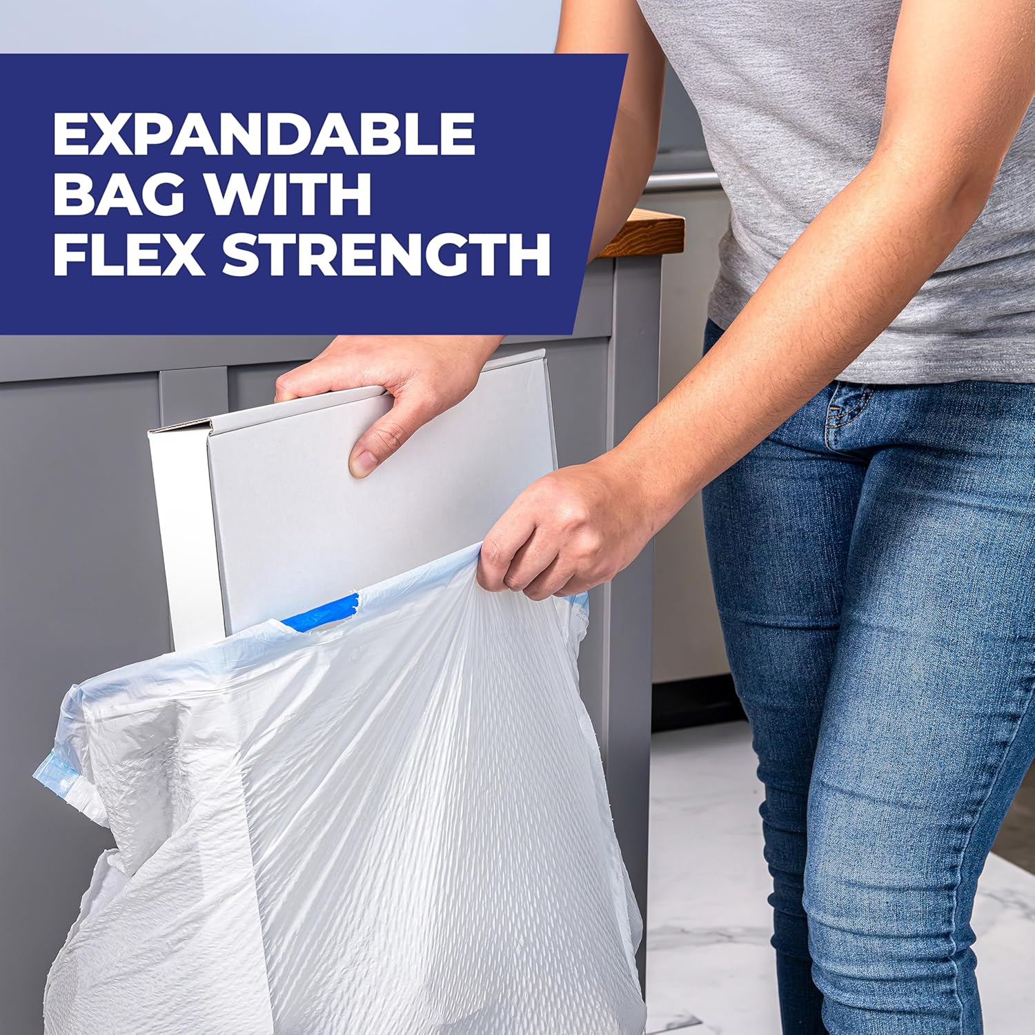 Hefty Ultra Strong 13 gallon tall kitchen trash bags with drawstring closure odor control lavender sweet vanilla scent 80 count
