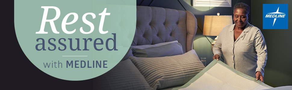 Medline Super Absorbent Underpads 36 x 36 inch extra large disposable bed pads with waterproof backing for furniture and surface protection