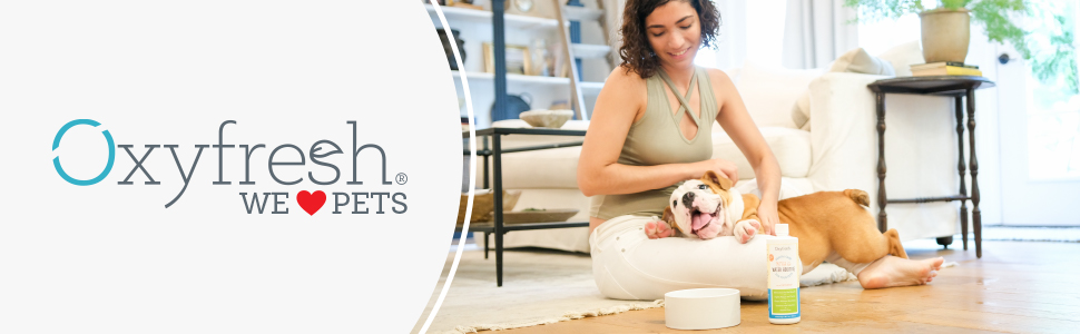 Oxyfresh Premium Pet Dental Care Solution water additive for dogs and cats to support fresh breath and daily oral hygiene