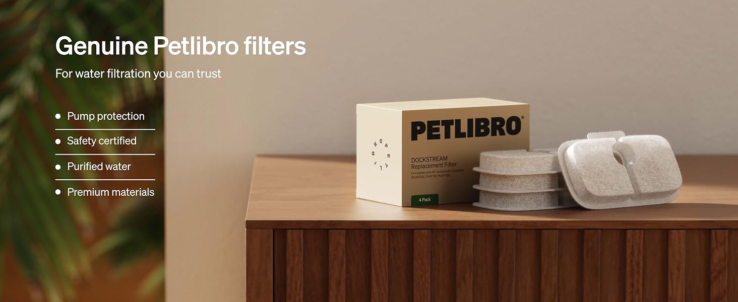 PETLIBRO replacement filters 8-pack for Dockstream cat water fountain compatible with PLWF106 PLWF116 PLWF115 PLWF105 and PLWF005