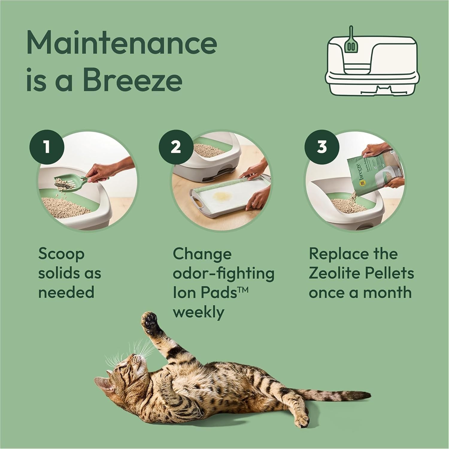 Purina Tidy Cats Breeze Pads Refill Pack 8 count disposable absorbent cat litter pads for multi-cat Breeze litter system