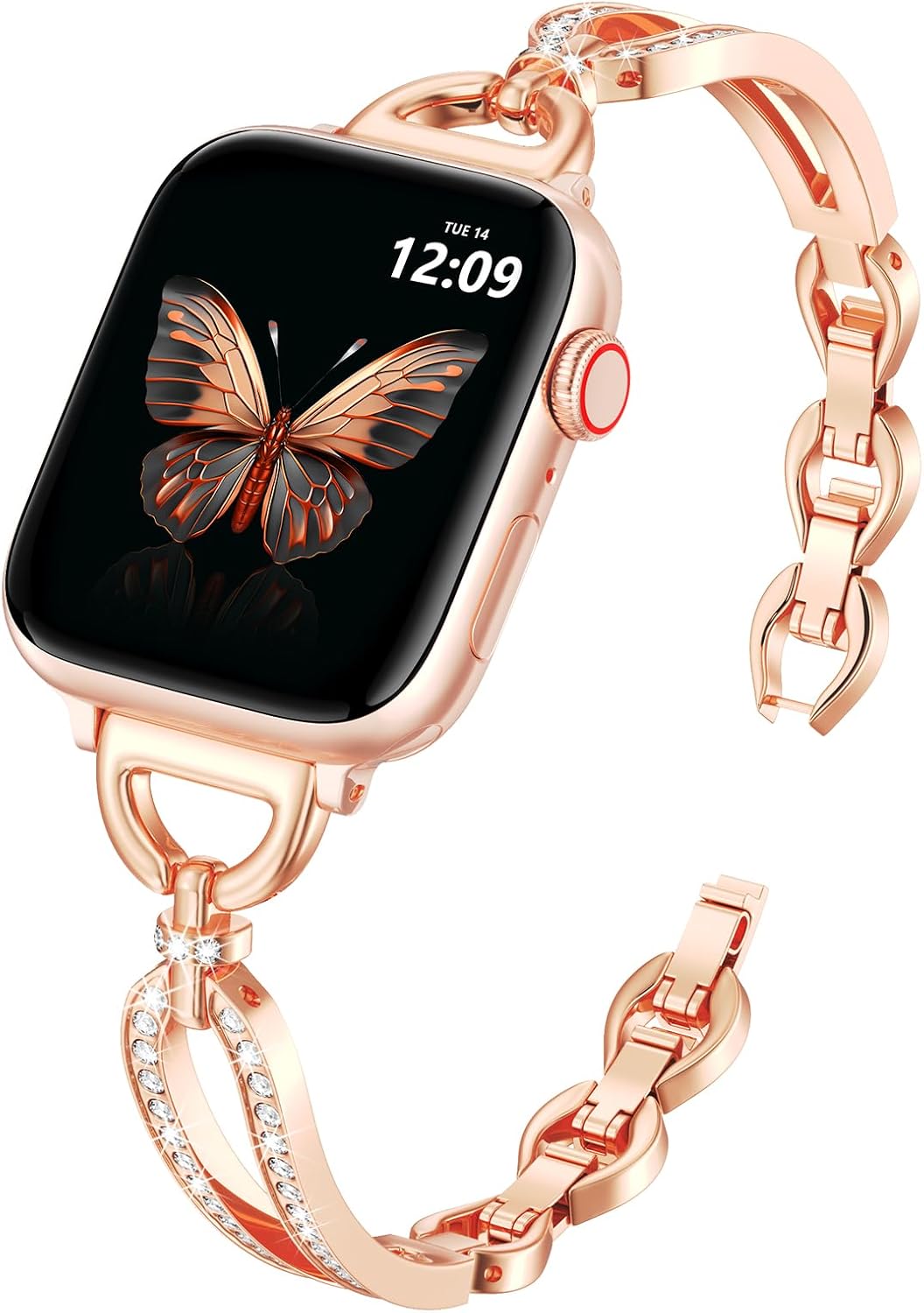 Rose Gold Apple Watch Band for Women slim lightweight metal bracelet compatible with Apple Watch Series 11 10 9 8 SE 42mm 44mm 45mm 46mm 49mm