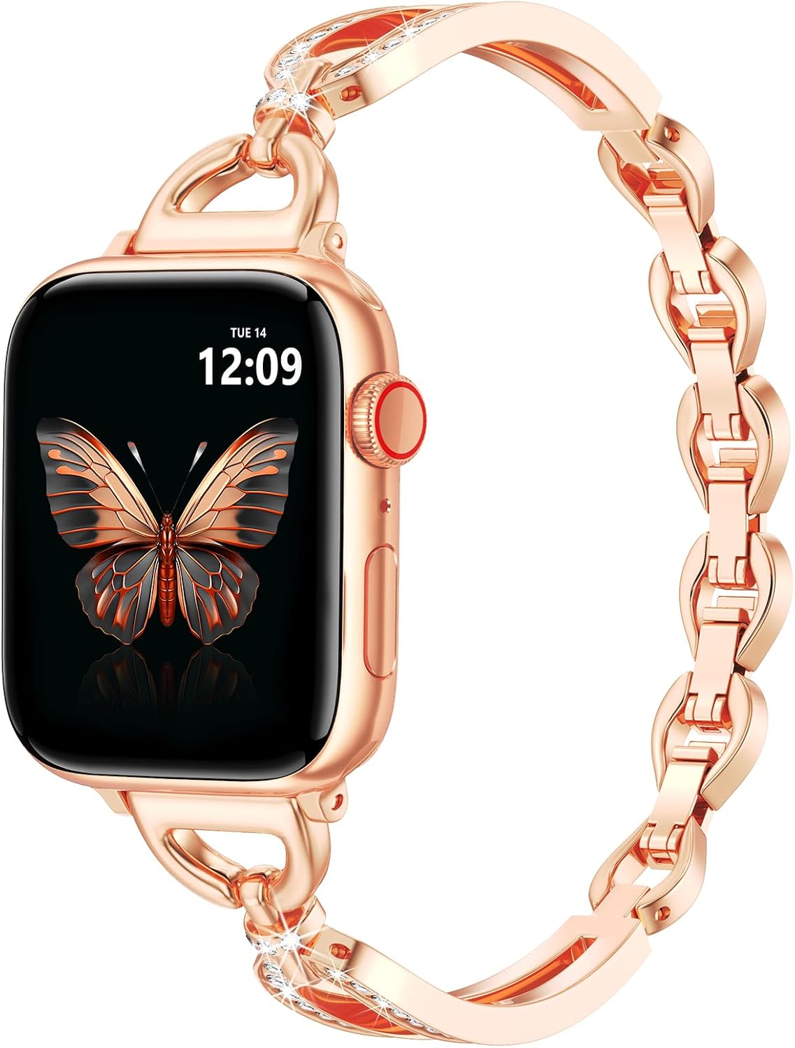Rose Gold Apple Watch Band for Women slim lightweight metal bracelet compatible with Apple Watch Series 11 10 9 8 SE 42mm 44mm 45mm 46mm 49mm