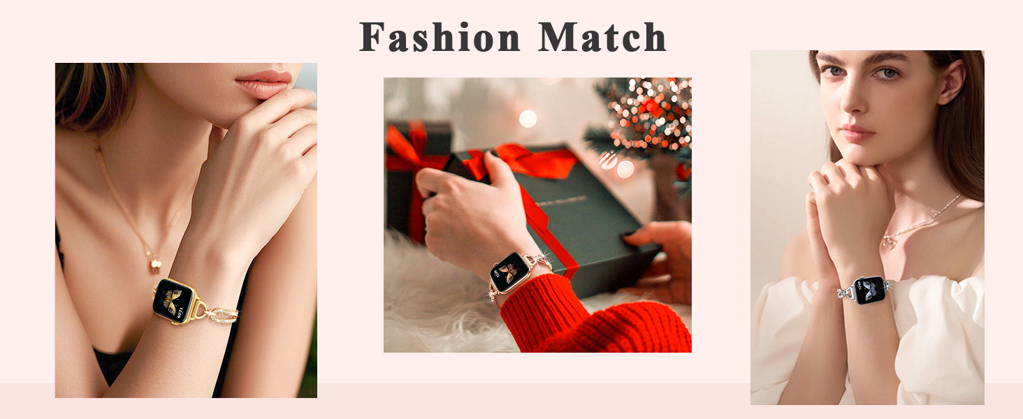 Rose Gold Apple Watch Band for Women slim lightweight metal bracelet compatible with Apple Wath Series 11 10 9 8 SE 42mm 44mm 45mm 46mm 49mm
