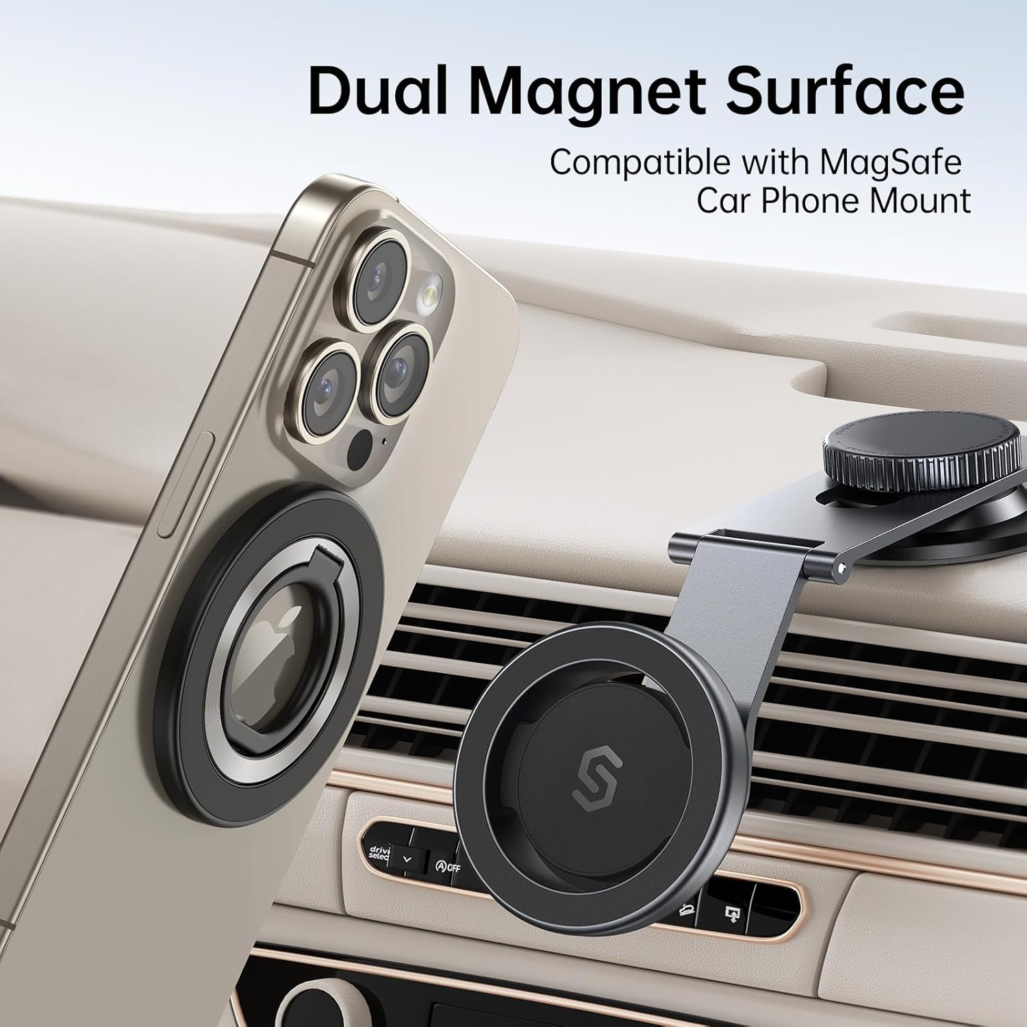 SYNCWIRE Magnetic Phone Ring Holder for MagSafe – 360° Rotating Finger Grip, Kickstand & Two-Sided Magnetic Phone Stand Compatible with iPhone 17, 16, 15, 14, 13 & 12 Series