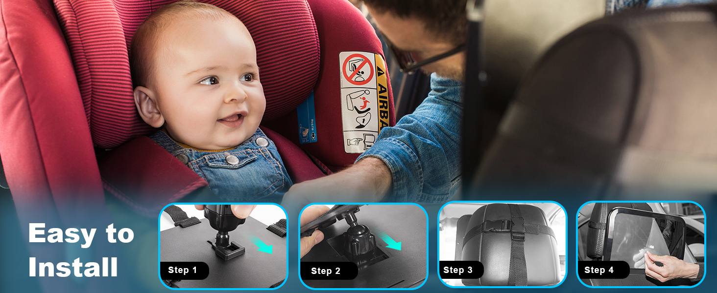 Shynerk Baby Car Mirror – Rear Facing Infant Safety Car Seat Mirror with Wide Crystal Clear View, Shatterproof, 360° Rotation, Crash Tested & Certified